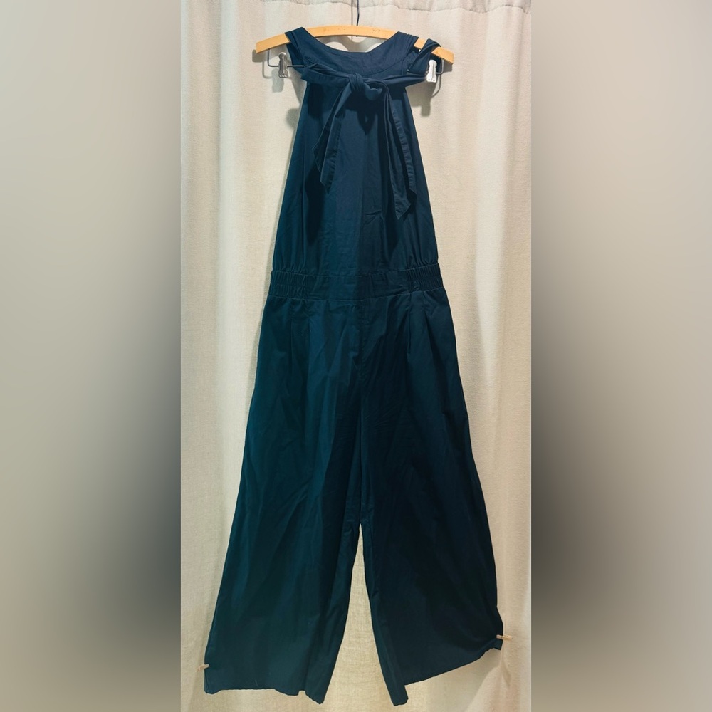 Anthropologie - backless, halter top, wide leg romper